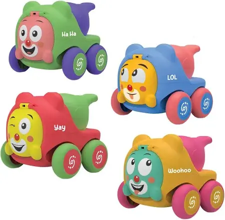 Carnival Clowns Pull-Along Cars | Fun Rolling Toys for Kids