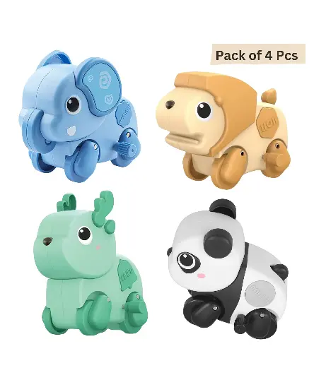 Zoo Zoomers Wind-Up Animal Toys | Fun Rolling Animal Set for Kids